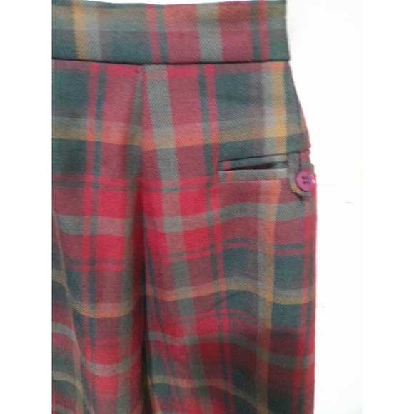 Vintage Kilt Kerry Hope Red Plaid Tartan Pure Wool   Made in Britain Sz 10 - Picture 4 of 14